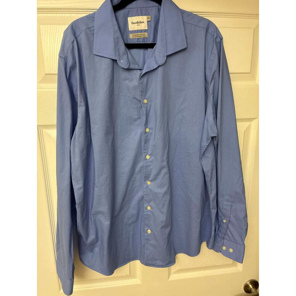 Goodfellow & Co Men's XXL Blue Button Down Shirt 100% Cotton Long Sleeve